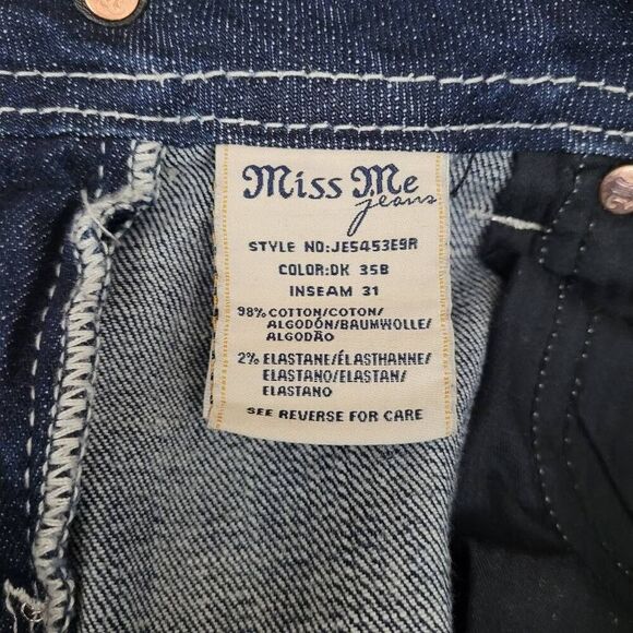 Miss Me Easy Boot Cut Jeans Sz 27 Bling‎ Rhinestone Jeweled Sequin Mid Rise - Picture 6 of 12